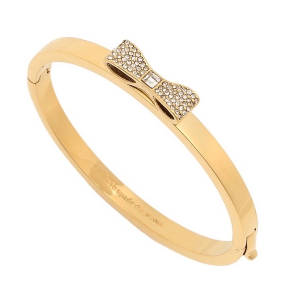 KATE SPADE • Gold Ready Set Bow Bangle Bracelet - Picture 4 of 7